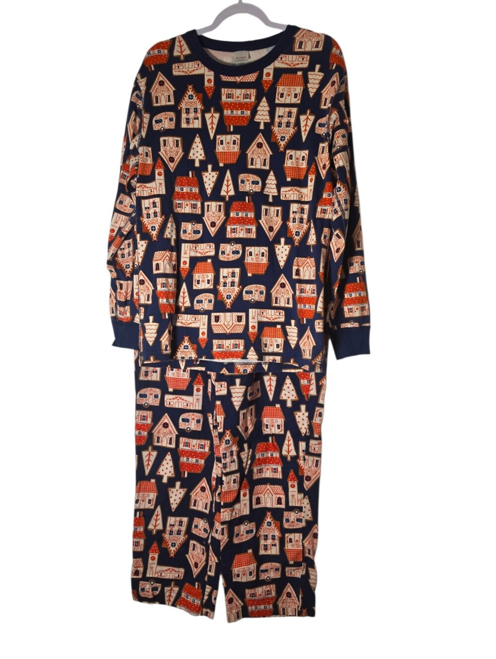 Hanna Andersson Women's Holiday Gingerbread Pajama Top Size Large
